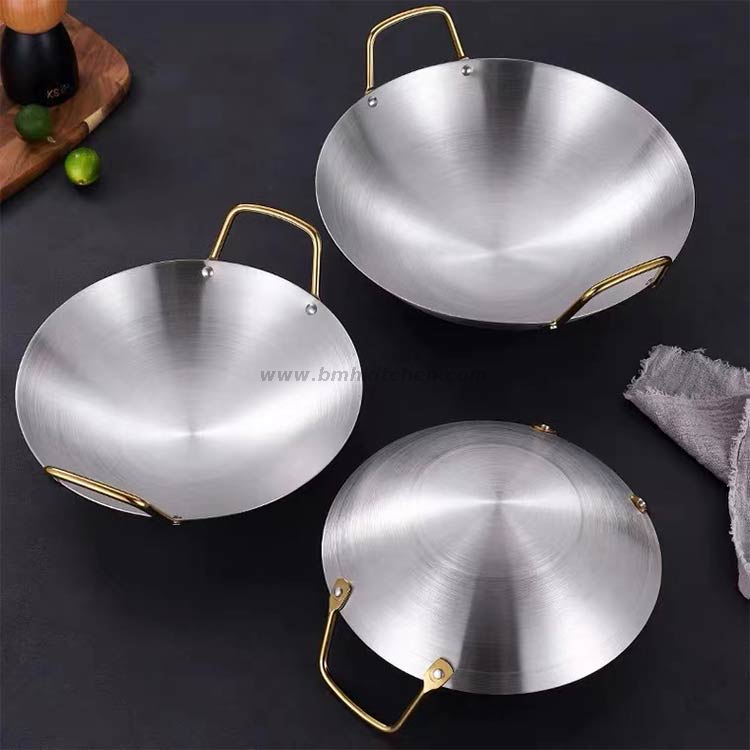 Mini-wok en acier inoxydable